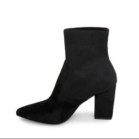Steve Madden Reece Suede Stretch Sock Bootie - Picture 3 of 5